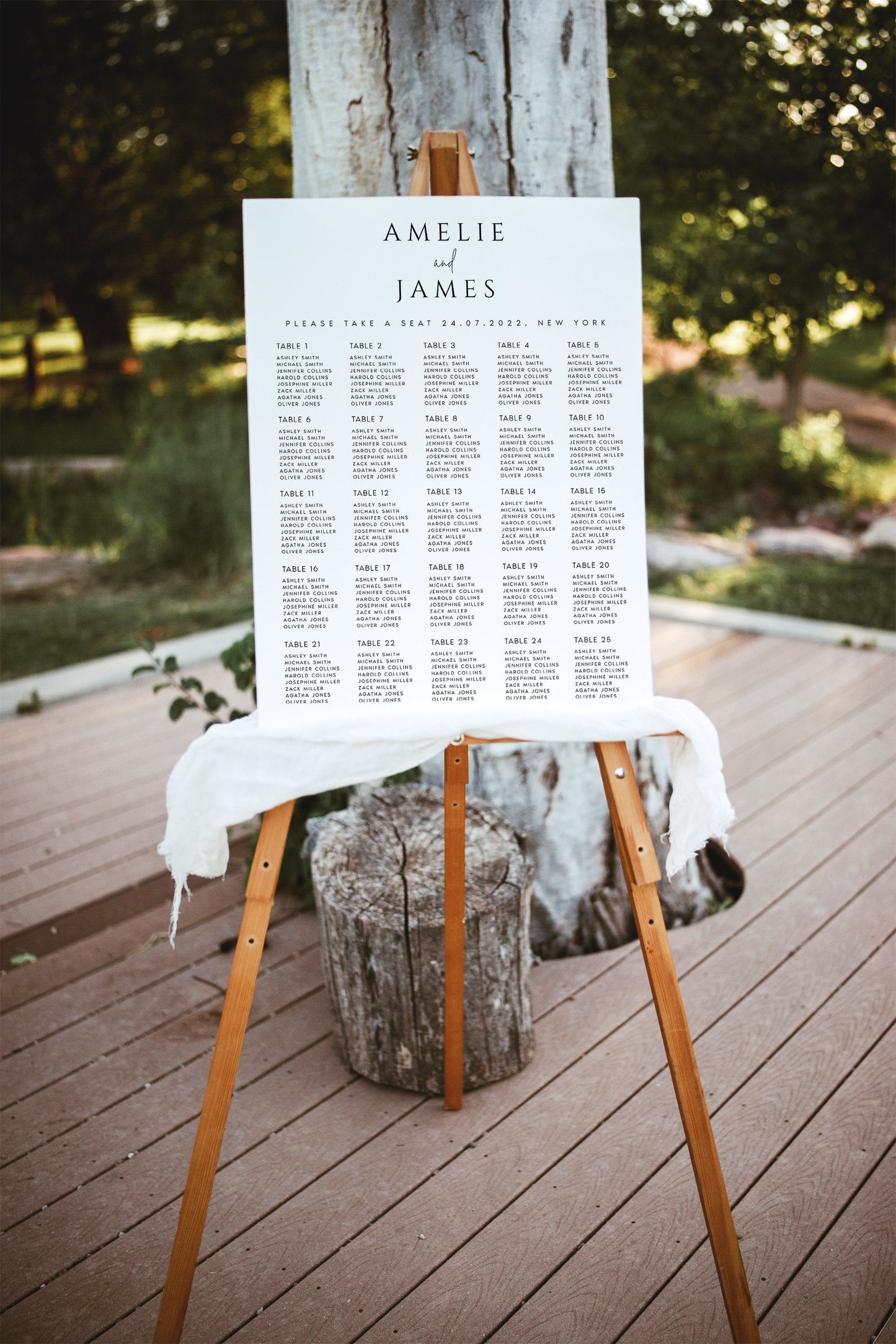 Amelie Wedding Seating Chart Template
