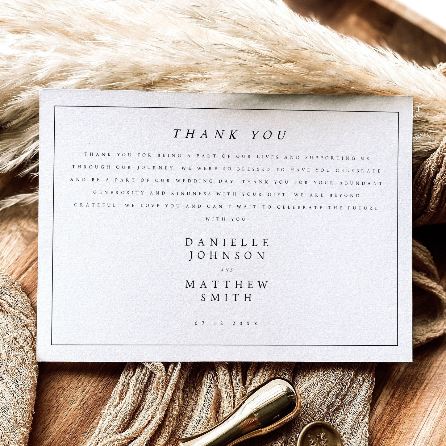 Danielle Minimalist Thank You Card Template