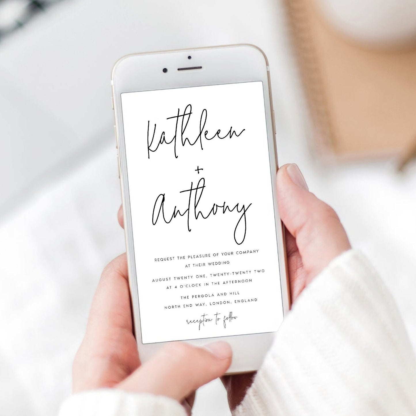 Kathleen Modern Wedding Electronic Invitation