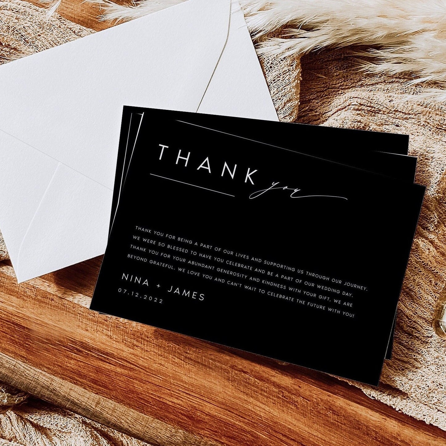 Nina Minimalist Thank You Card Template
