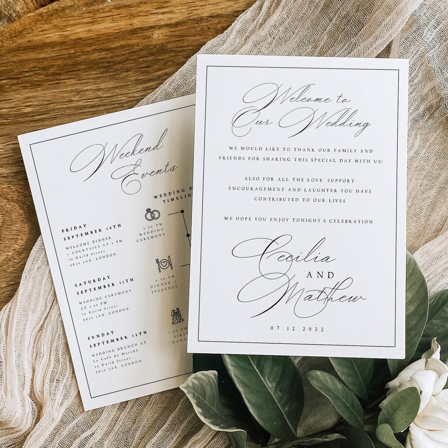 Cecilia Wedding Itinerary Template Download
