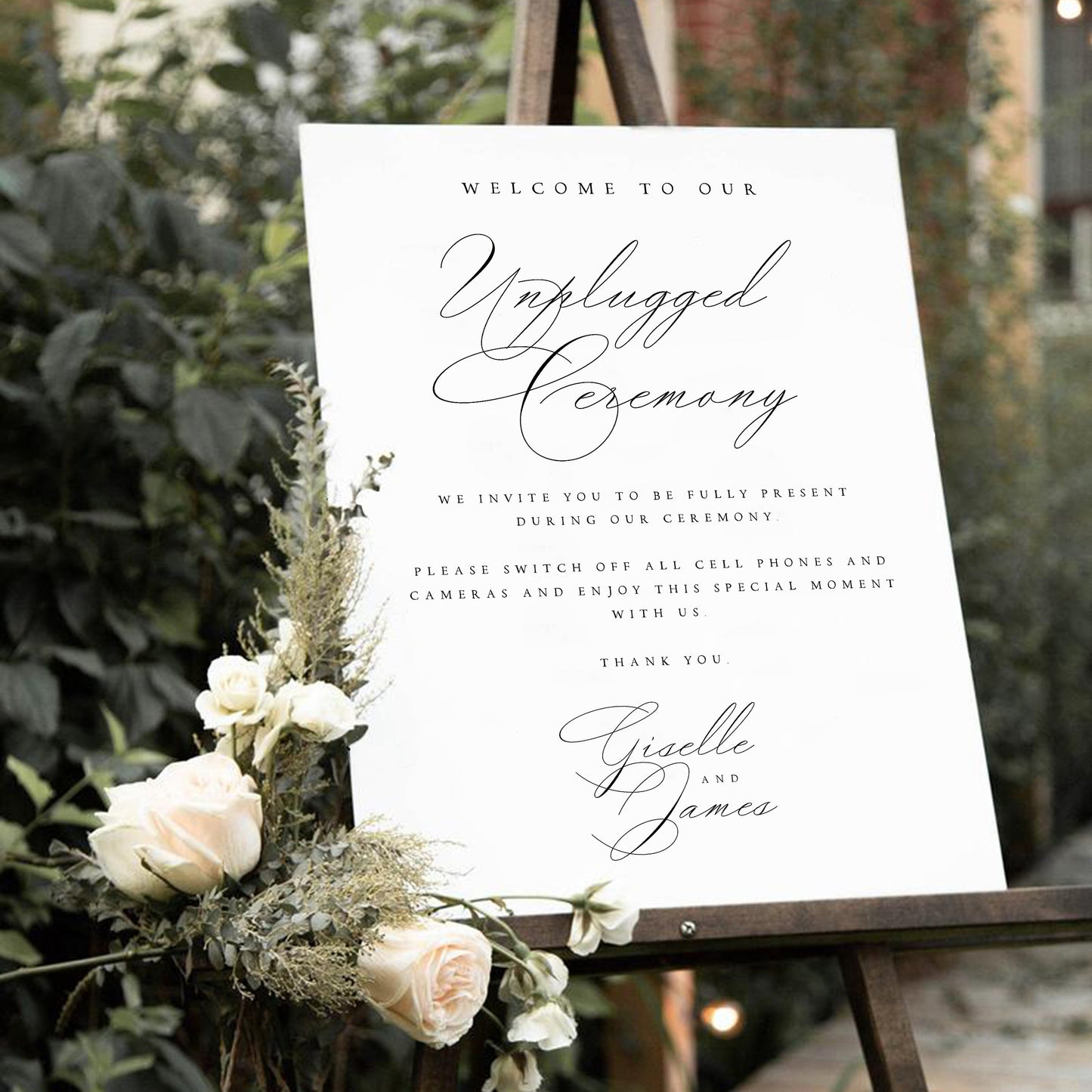 Giselle Printable Unplugged Ceremony Sign