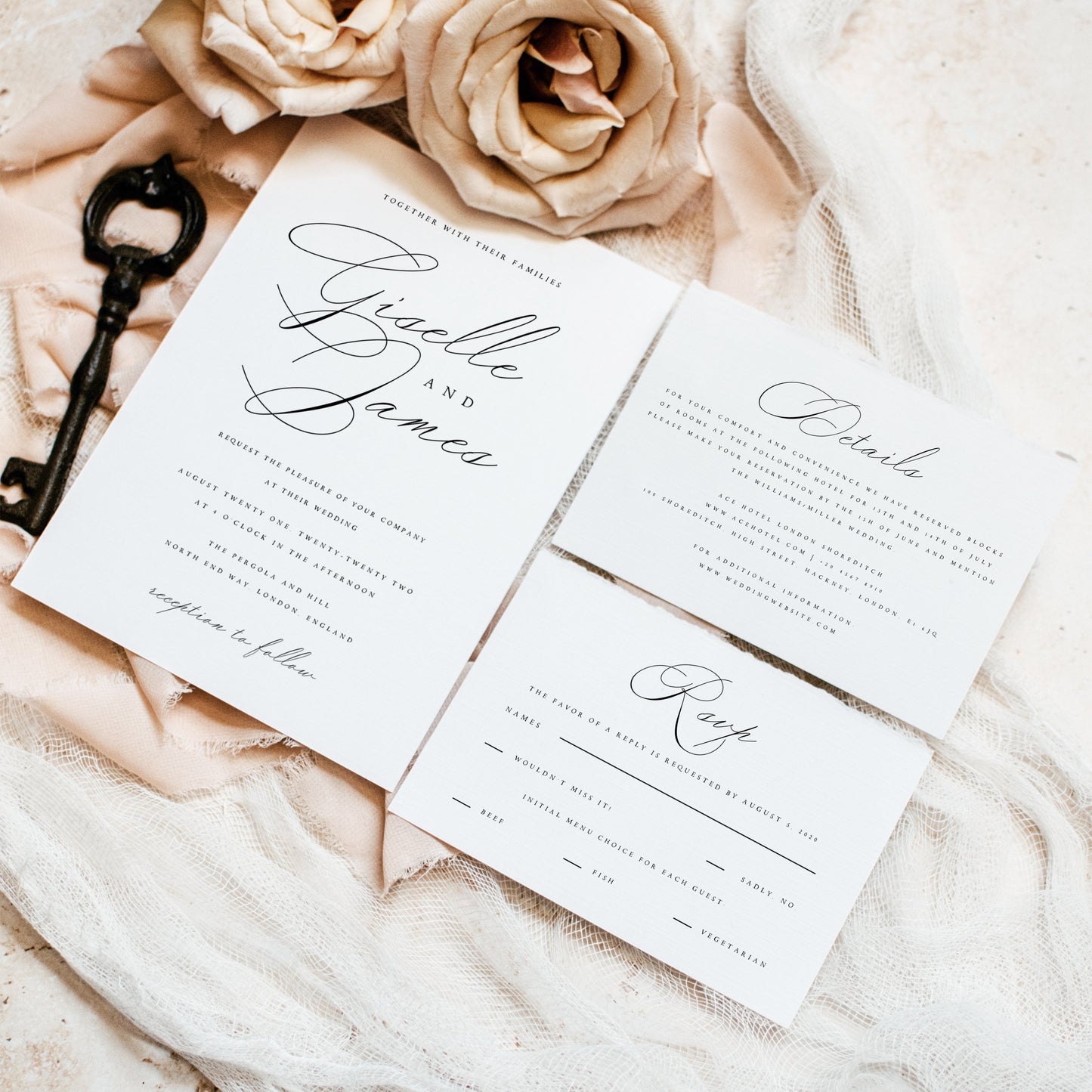 Giselle Wedding Invitation Template Set