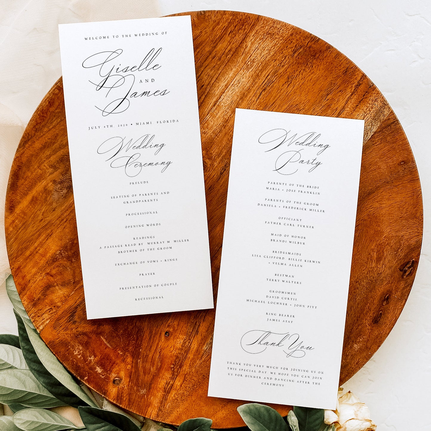 Giselle Wedding Program Template