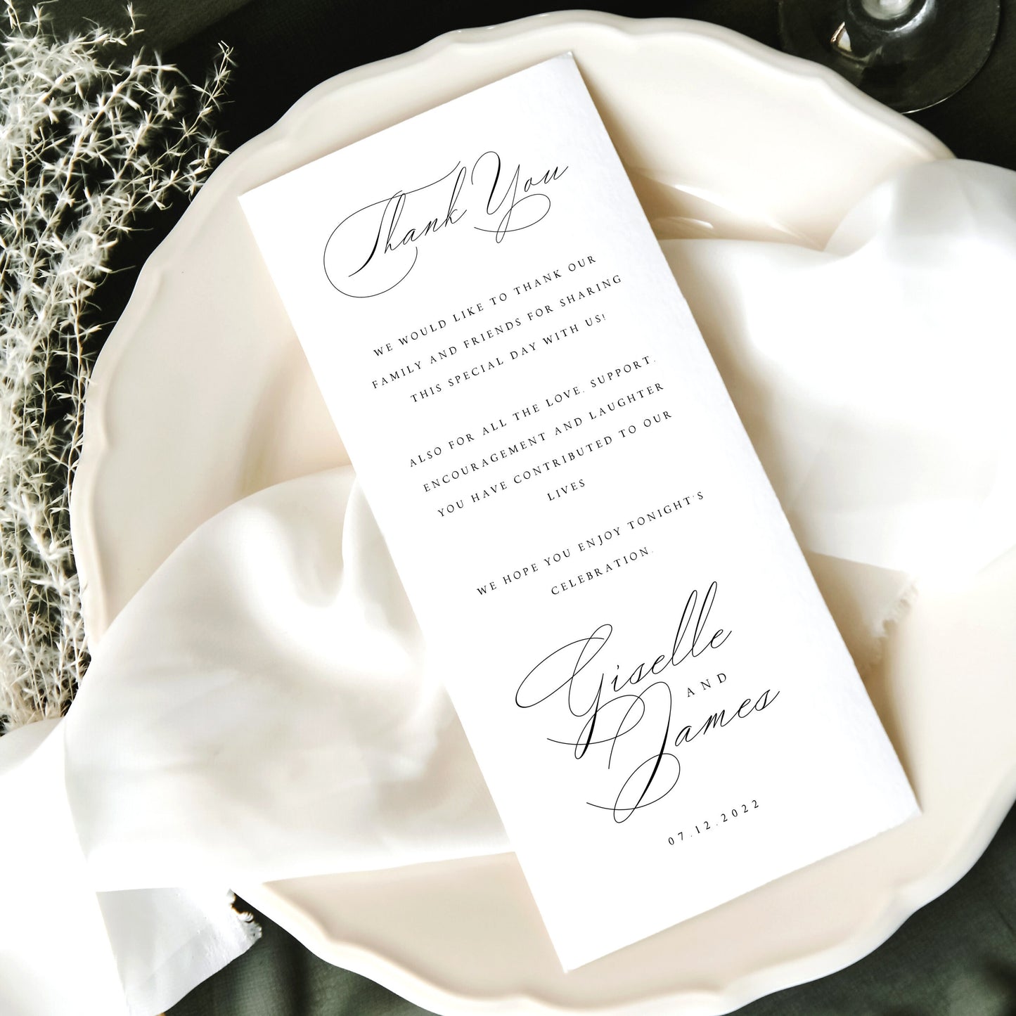 Giselle Wedding Thank You Letter