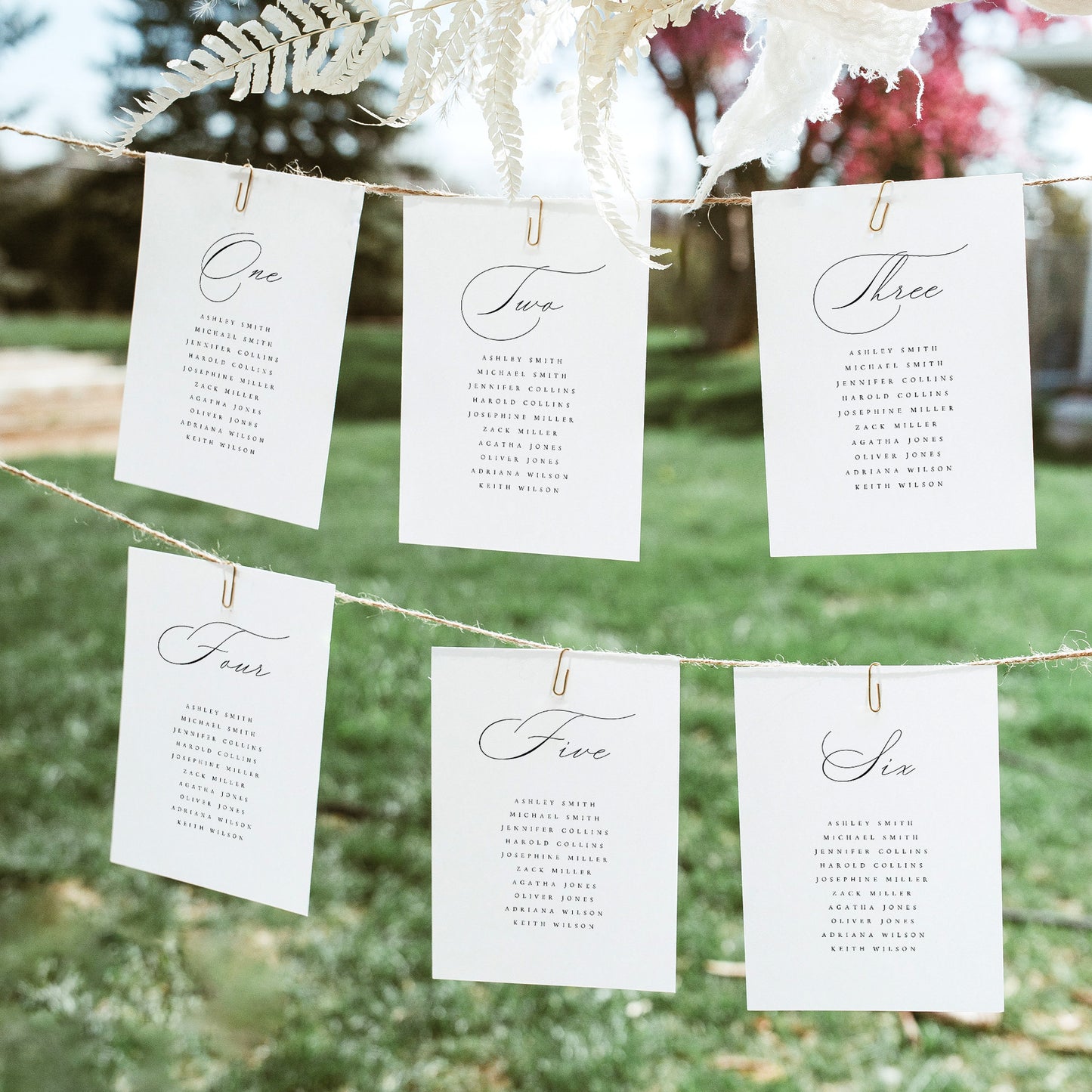 Giselle Minimalist Wedding Seating Card Template