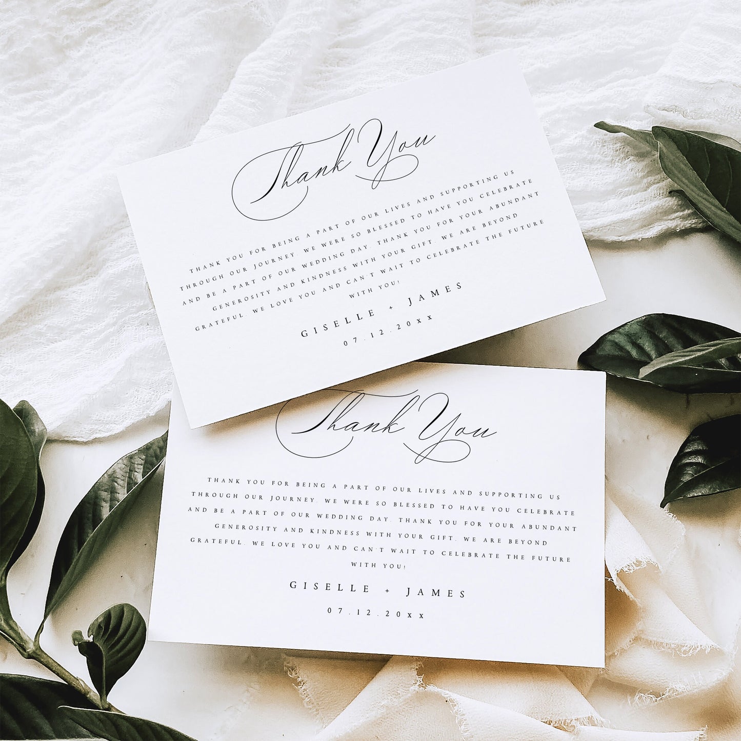 Giselle Wedding Thank You Card Template