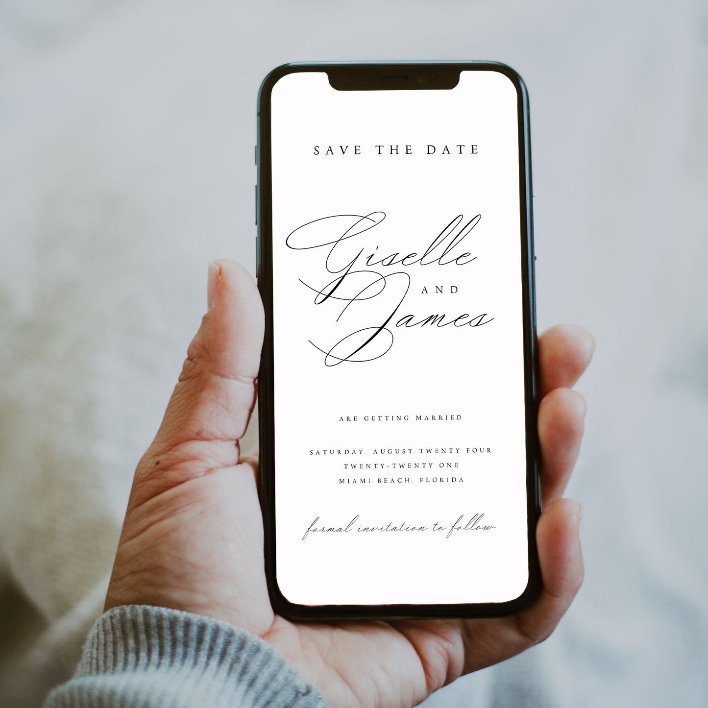 Giselle Save the Date Evite Template