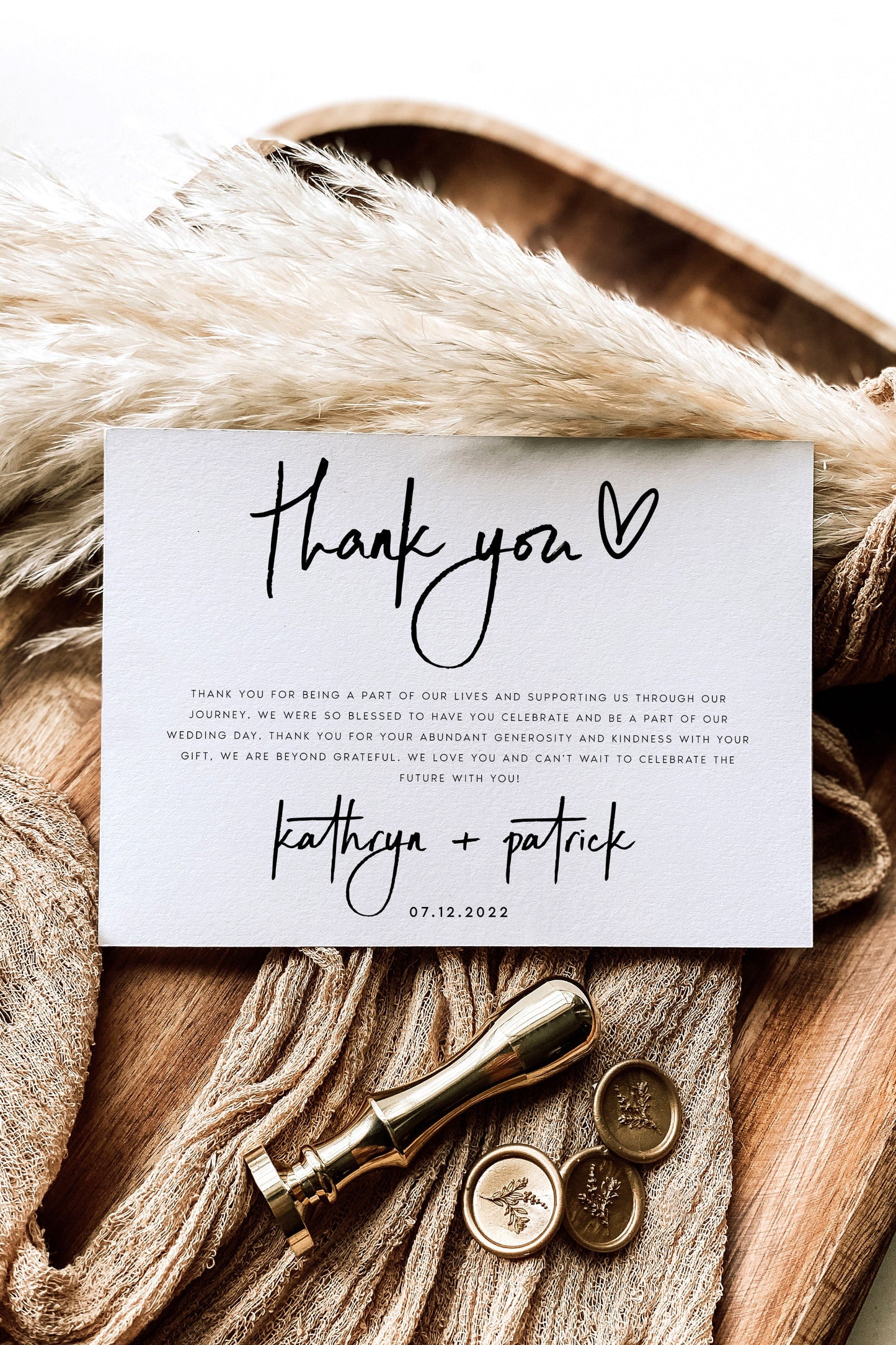 Kathryn Minimalist Thank You Card Template