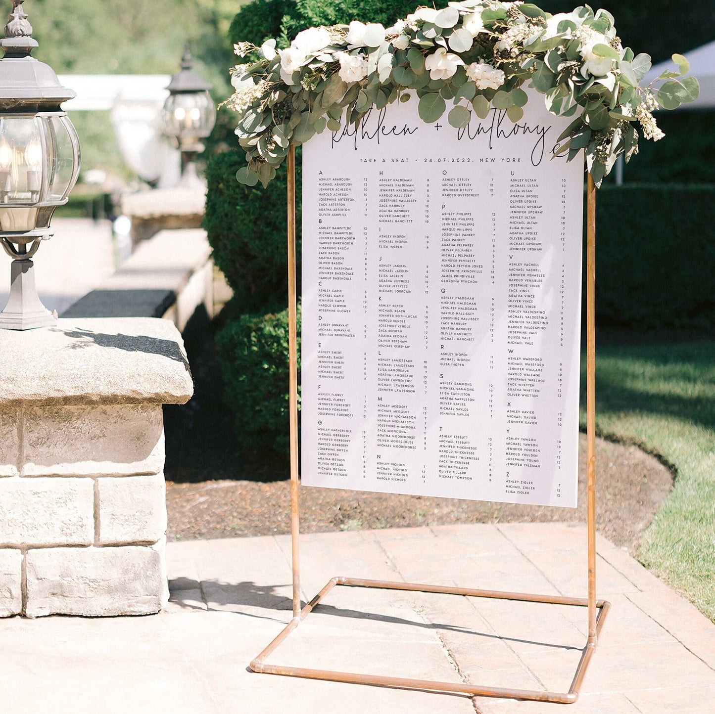 Kathleen Minimalist Seating Chart Template
