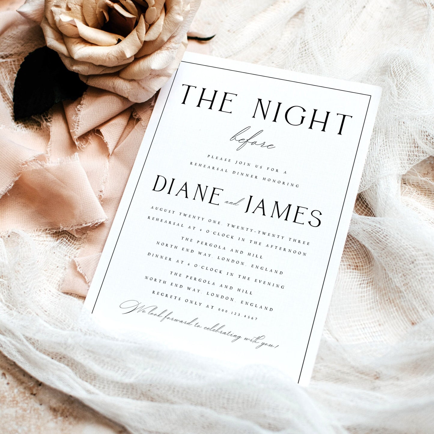 Diane Minimal Wedding REHEARSAL Template