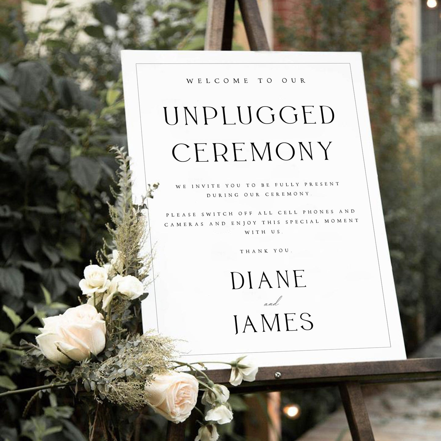 Diane Unplugged Ceremony Sign Template