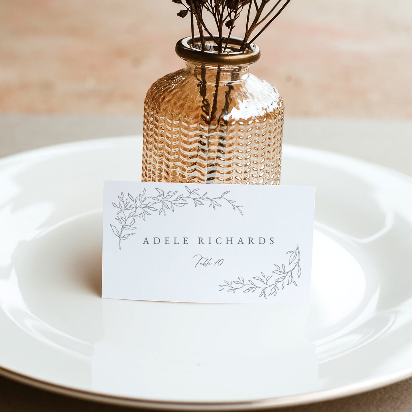 Adele Elegant Wedding Place Card Template