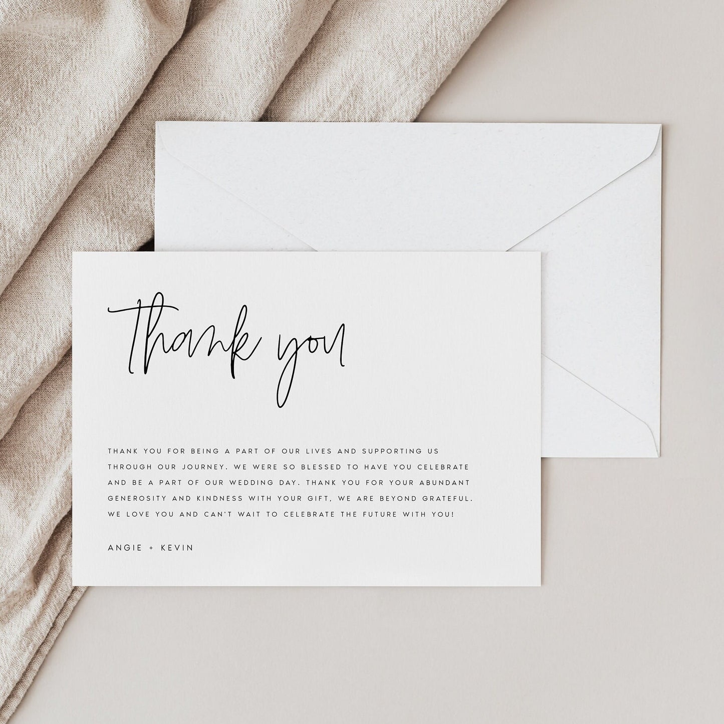 Angie Minimalist Thank You Card Template