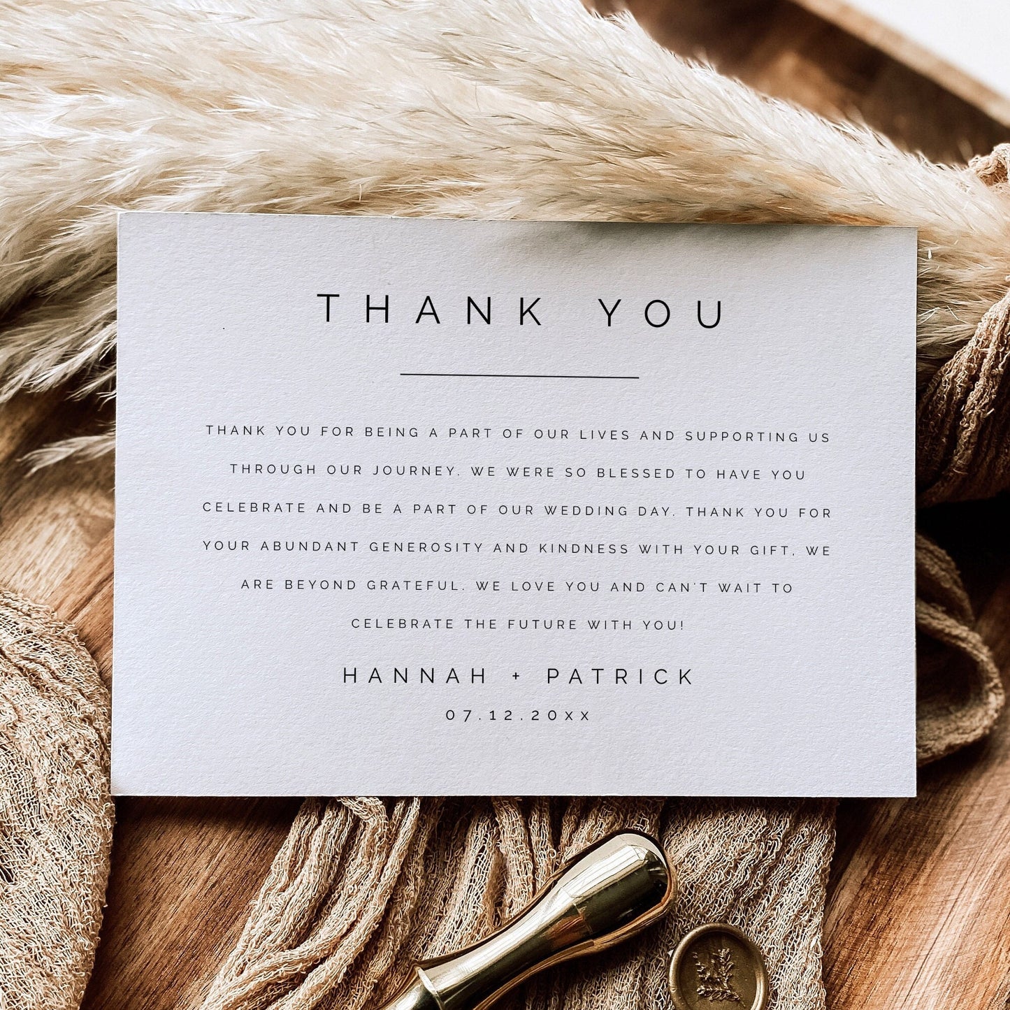 Hannah Minimalist Thank You Card Template