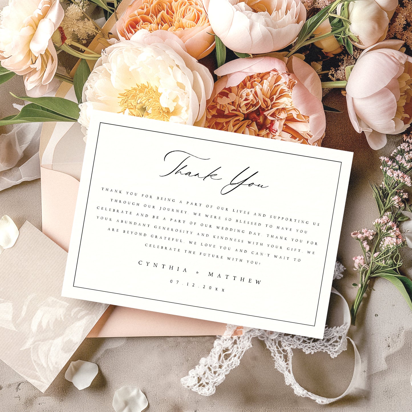 Cynthia Elegant Thank You Card Template