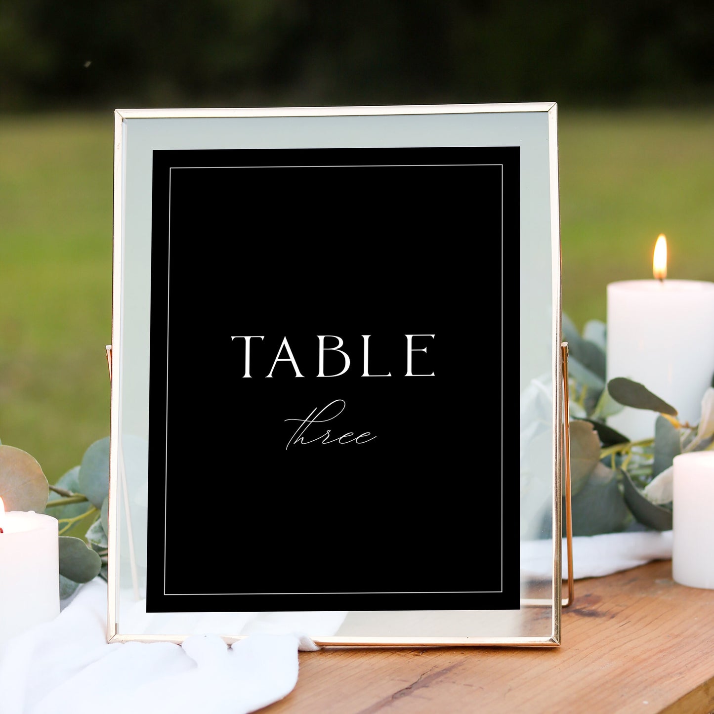 Leah Minimalist Black Table Number Template