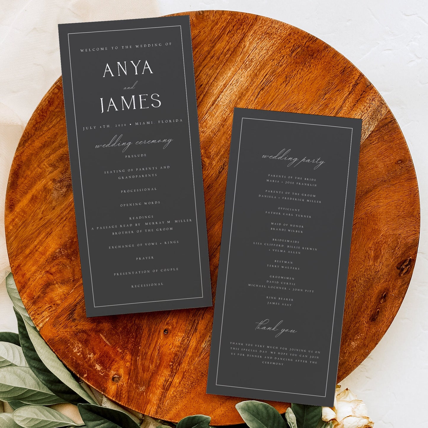 Anya Wedding Program Template