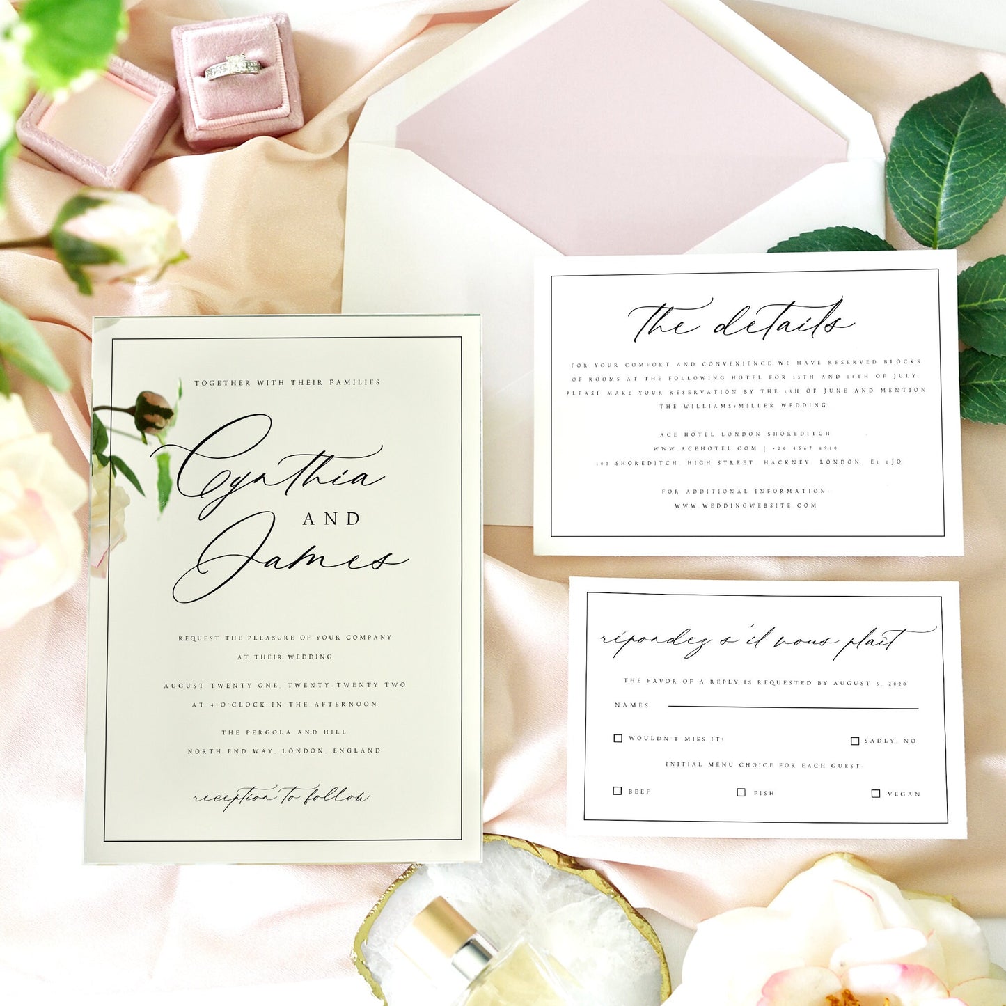 Cynthia Wedding Invitation Template Set