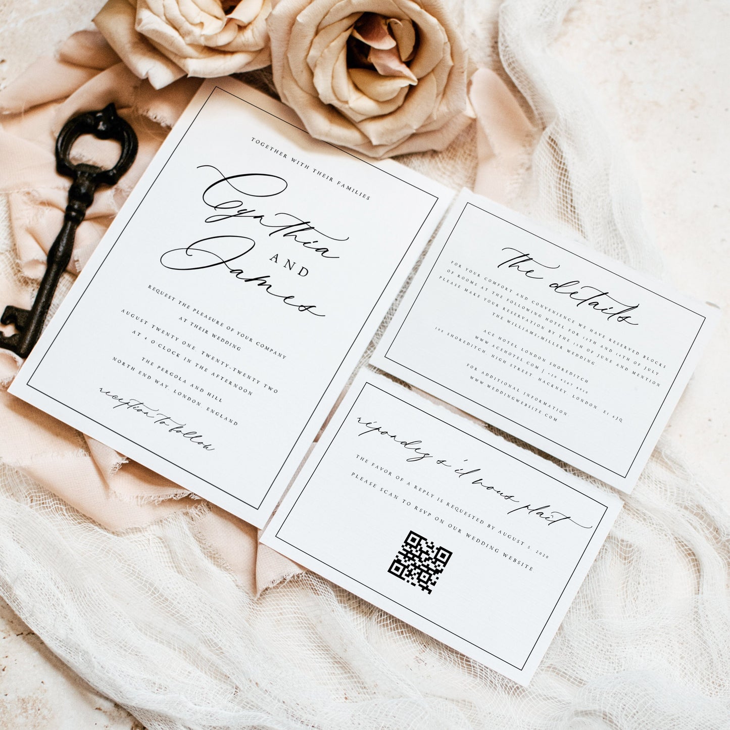 Cynthia Wedding Invitation Template Set
