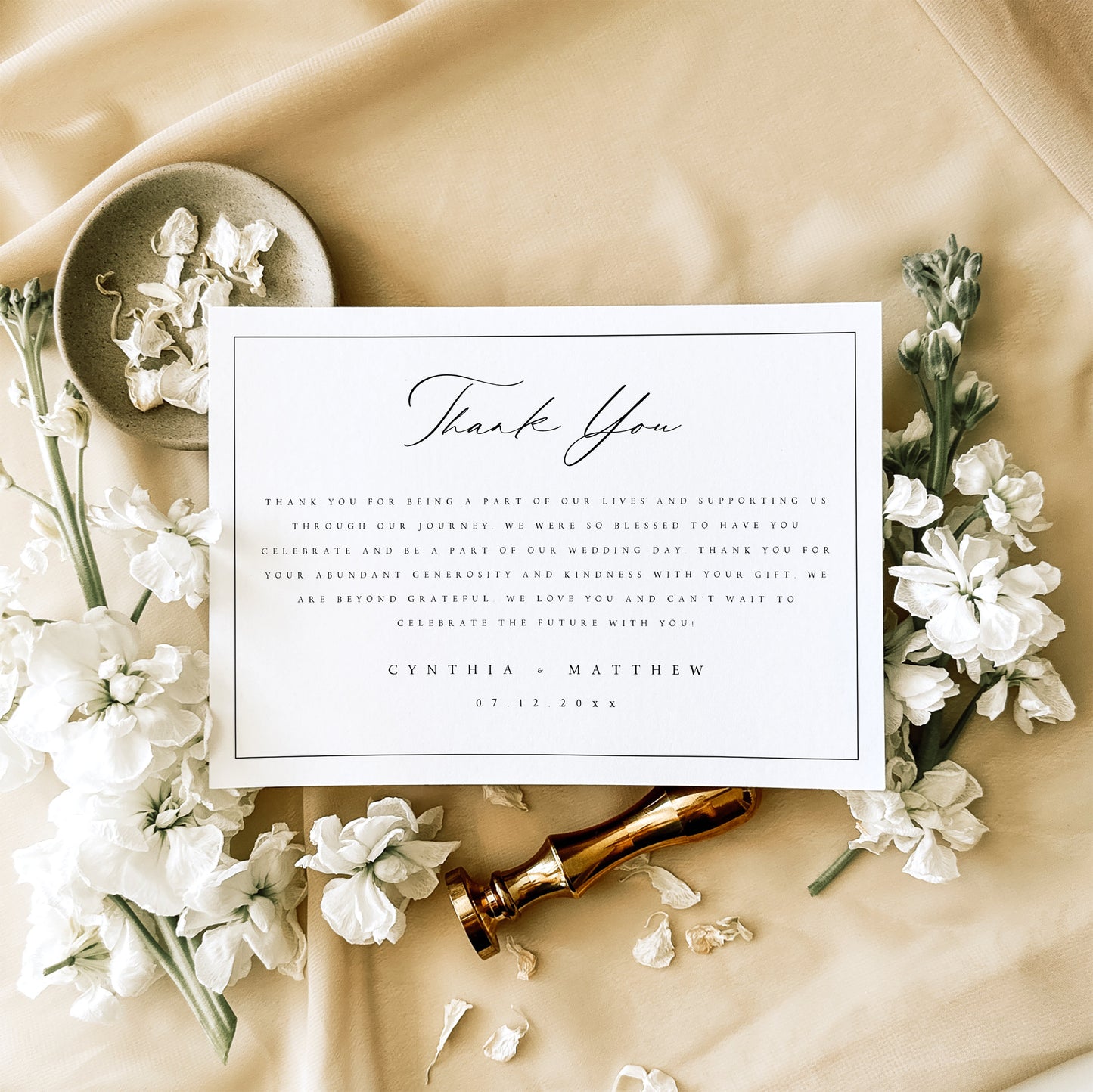 Cynthia Minimalist Thank You Card Template