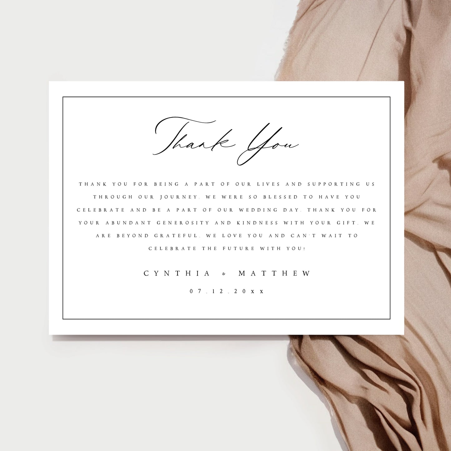 Cynthia Minimalist Thank You Card Template