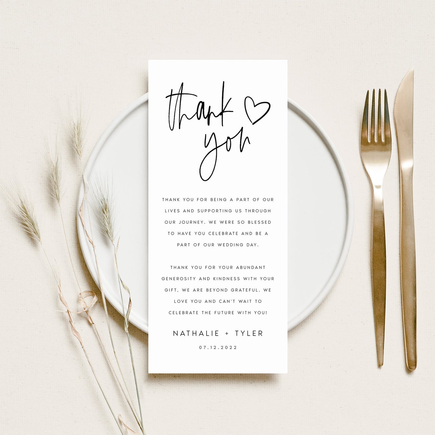 Nathalie Wedding Thank You Cards