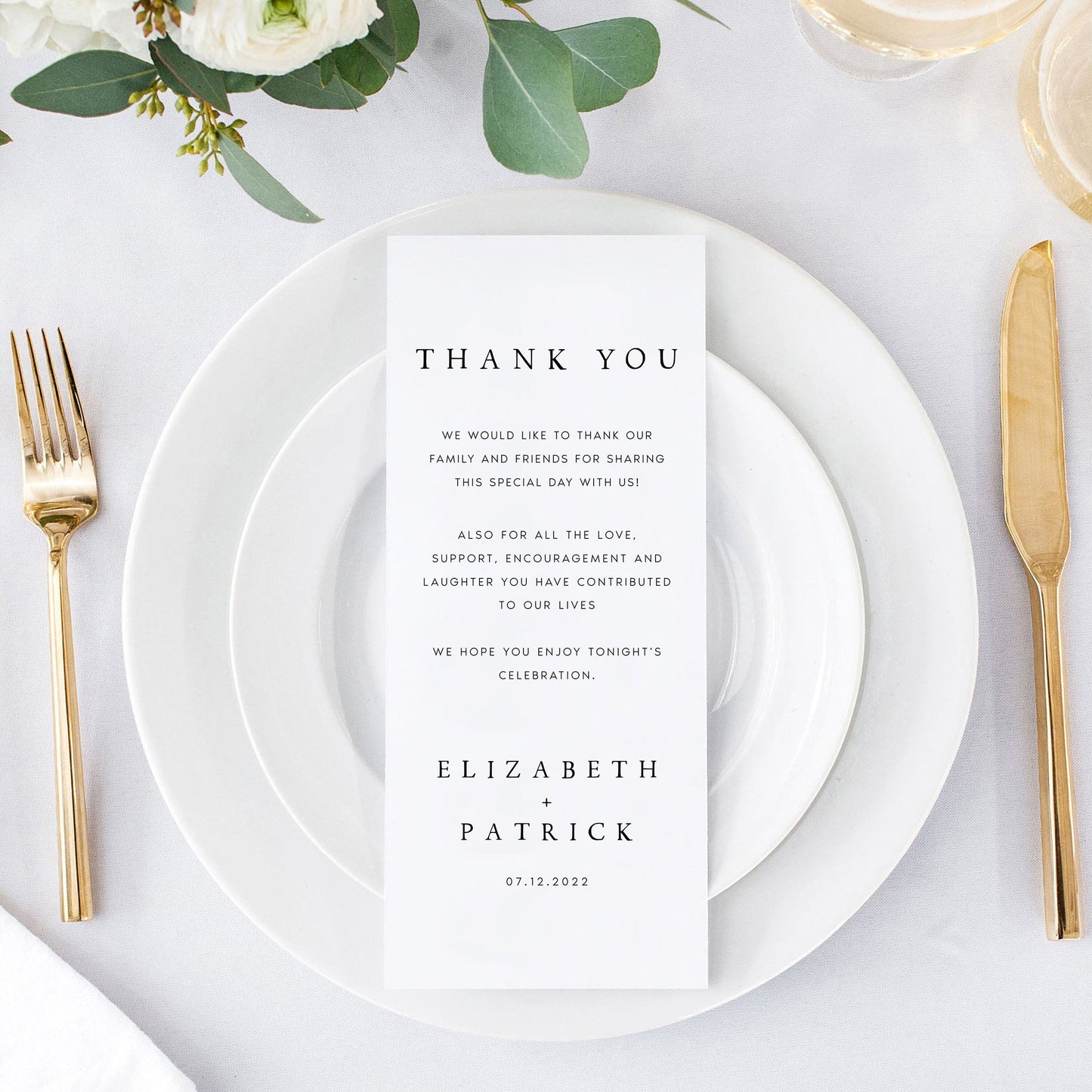 Elizabeth Wedding Thank You Note Template