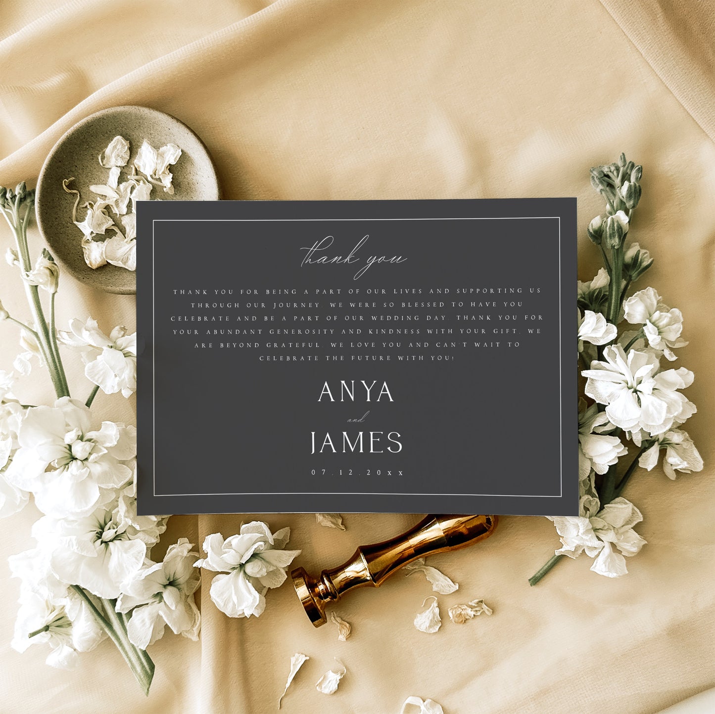 Anya Elegant Thank You Card Template
