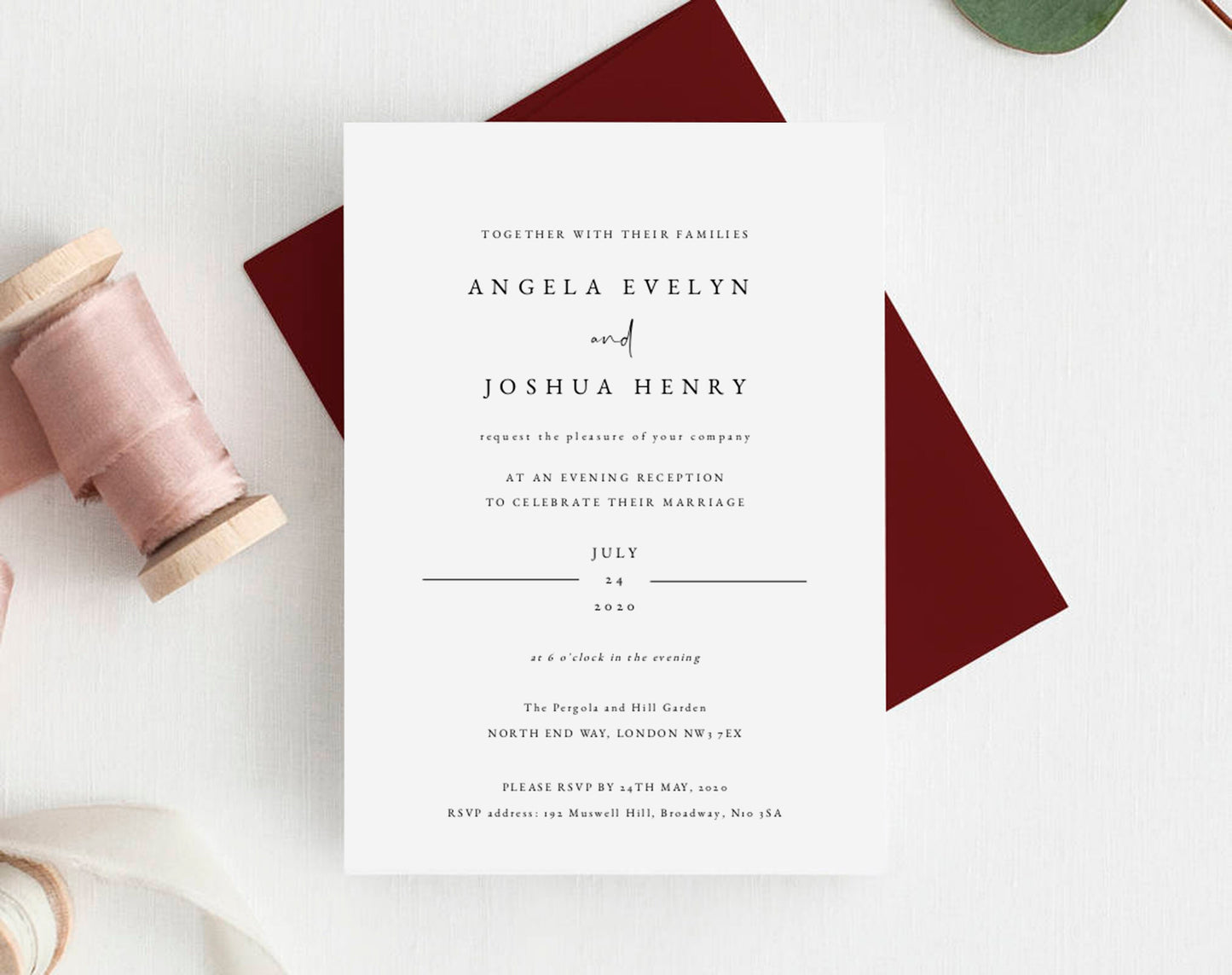 Angela Evening Invitation Templates Modern Printable