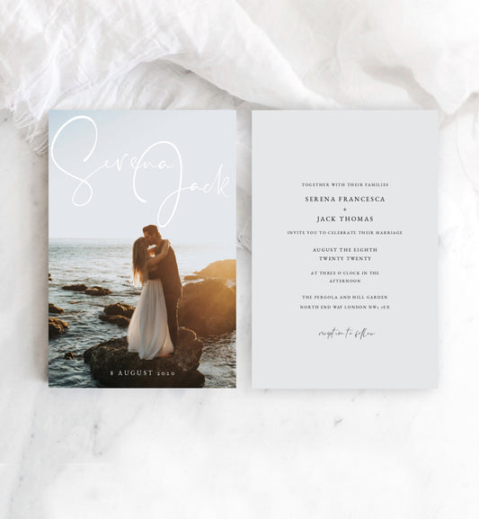 Photo Wedding Invitation Set Template