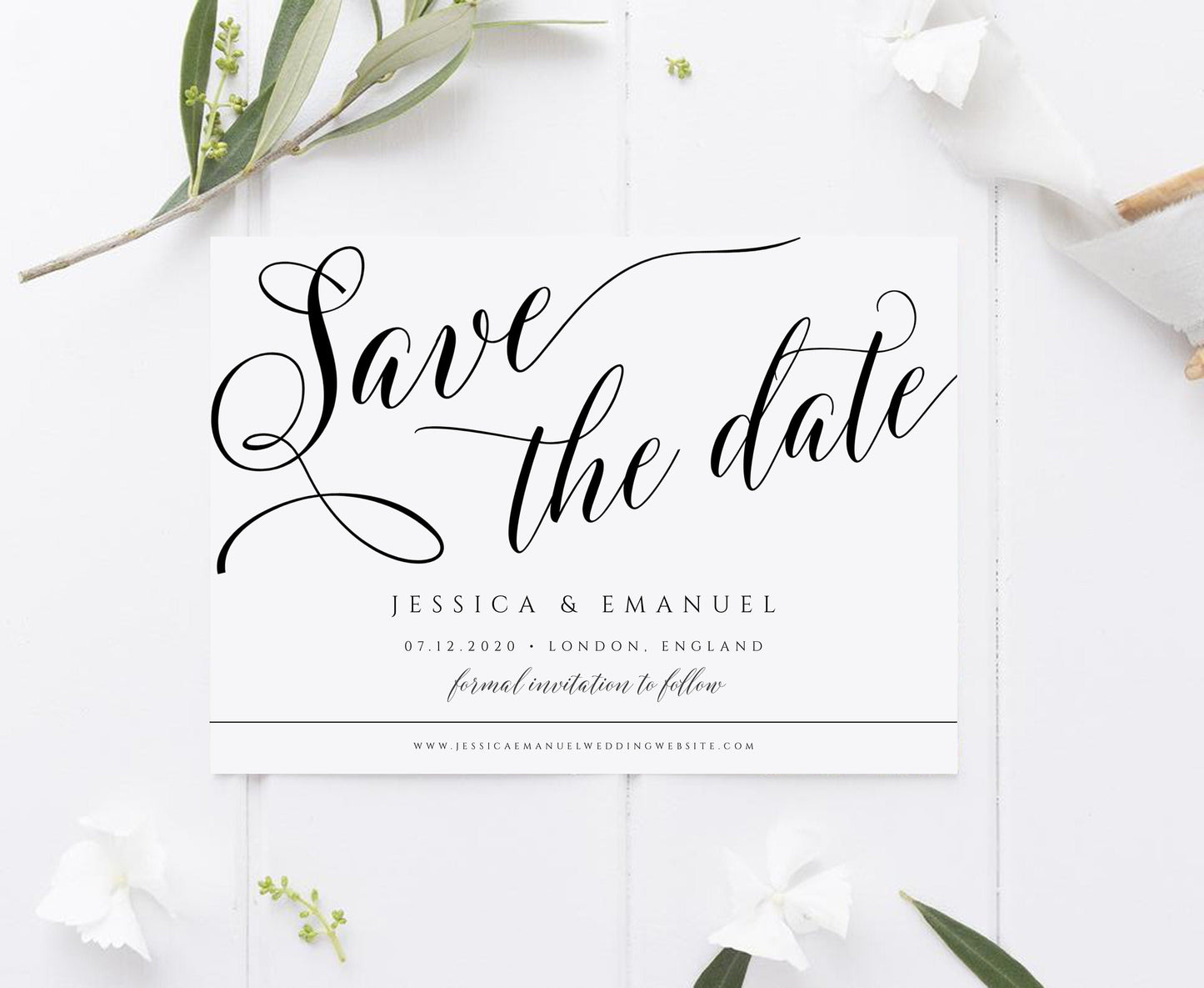 Calligraphy Save the Date Template