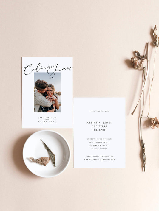 Minimalist Photo Save the Date Template