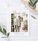 Photo Wedding Thank You Card Template, Digital DOWNLOAD, Thank you Note, Editable Text, Printable, Thank You Postcard, Instant Download, DIY