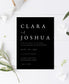 Clara Black Modern Wedding Invitation Suite