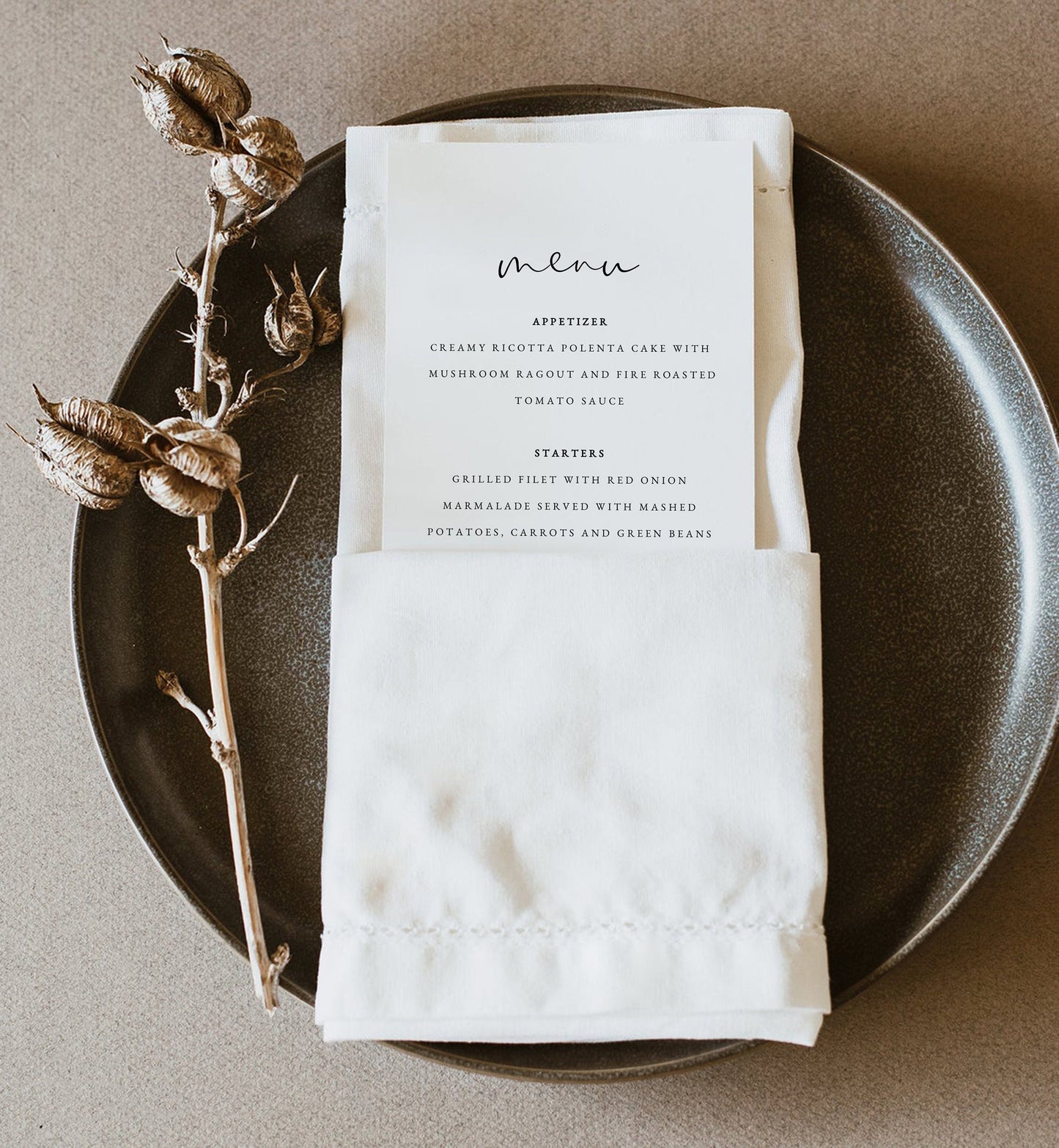 Angela Wedding Menu Template