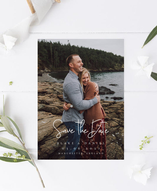 Modern Photo Save the Date Editable Template