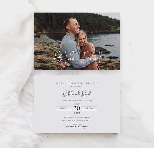 Minimalist Photo Reception Invitation Template