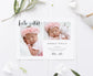 Photo Birth Announcement Template, Modern Newborn Announcement, Minimal Birth Announcement, Baby Birth Announcement, Hello World