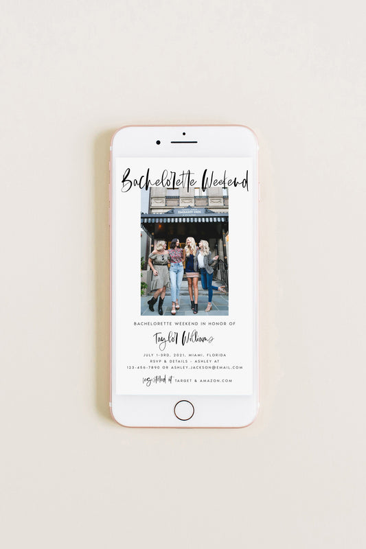 Electronic Photo Bachelorette Weekend Invitation Template