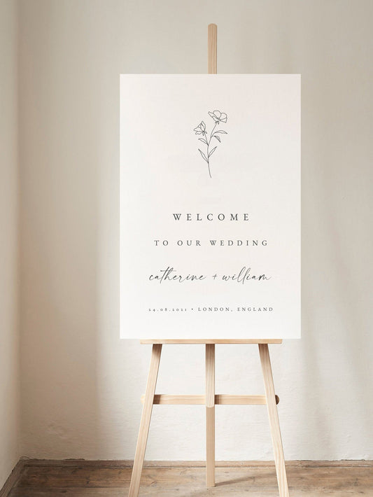 Catherine Botanical Wedding Welcome Sign