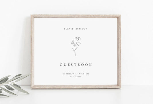 Catherine Botanical Guestbook Sign Template