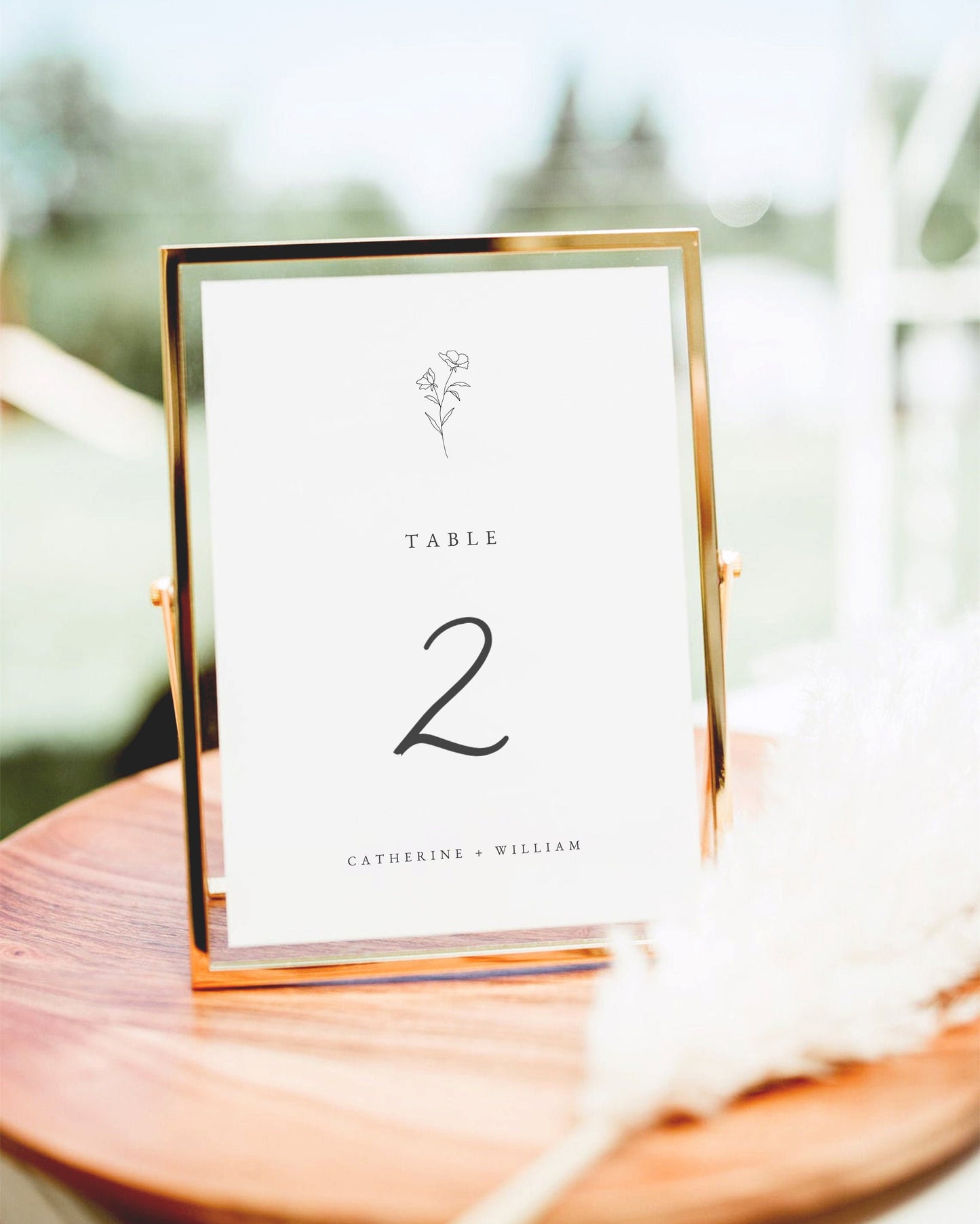 Catherine Botanical Table Number Template