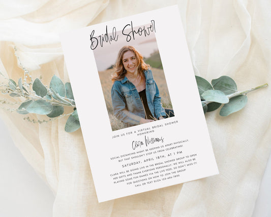 Social Distancing Bridal Shower Template with Photo