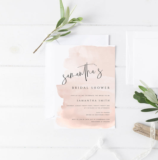 Samantha Modern Bridal Shower Invitation Template