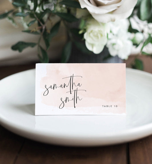 Samantha Wedding Place Card Template Modern