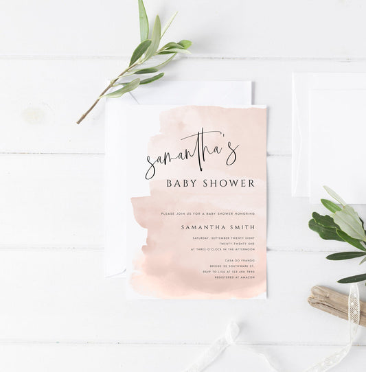 Samantha Pink Baby Shower Invitation