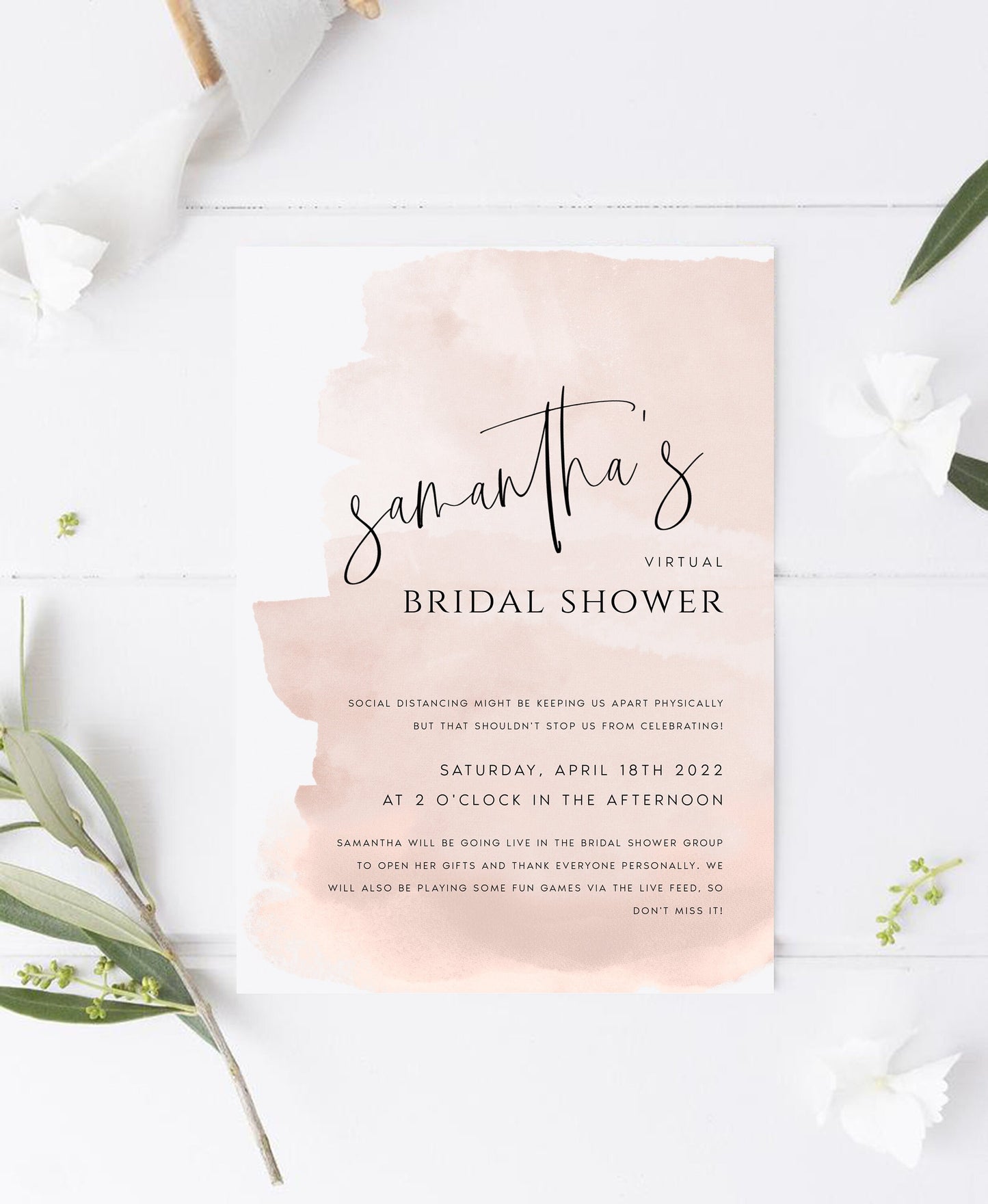 Samantha Social Distancing Bridal Shower Template