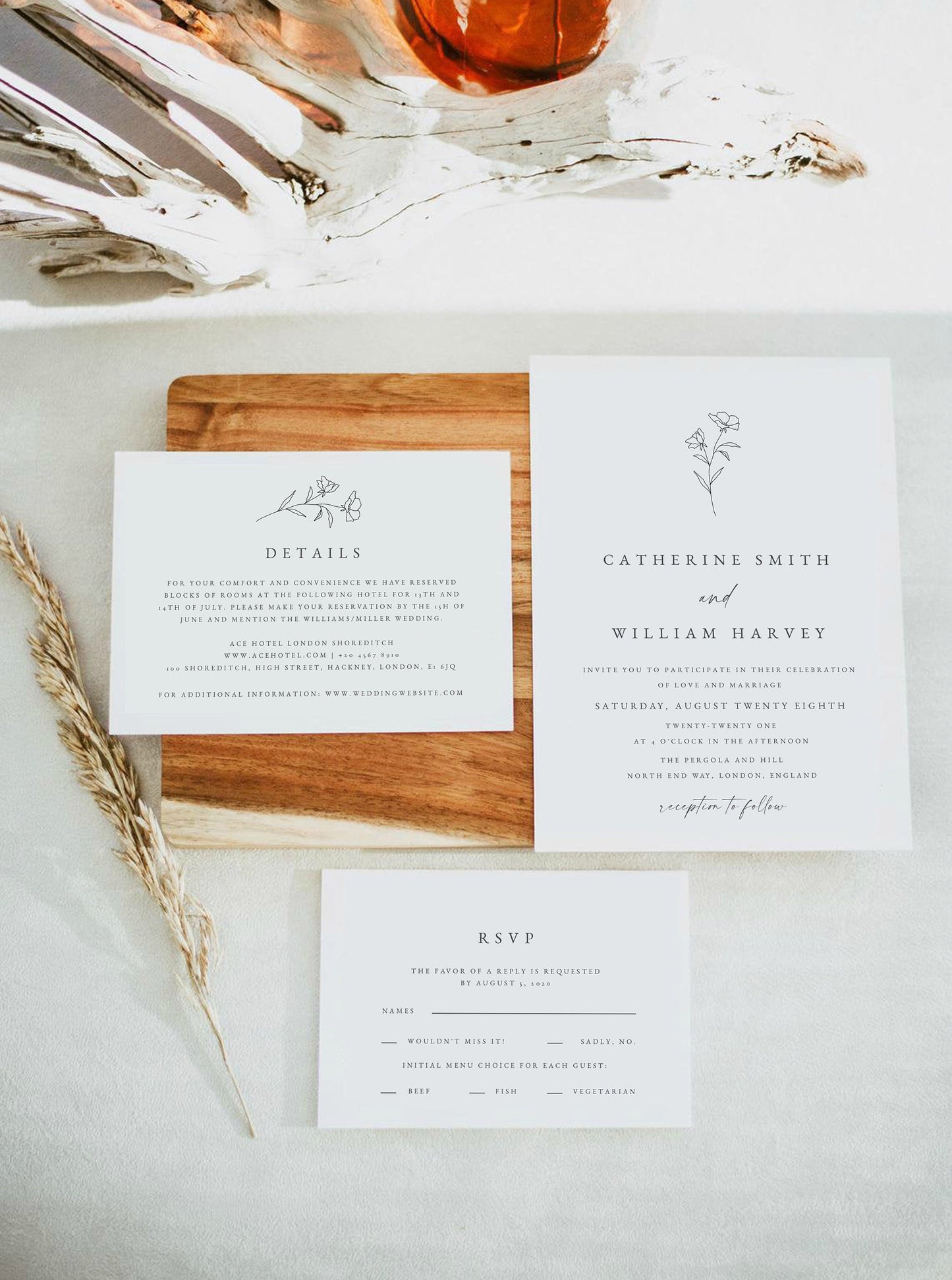 Catherine Botanical Wedding Invitation