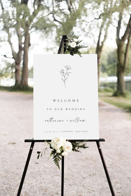 Catherine Botanical Wedding Welcome Sign